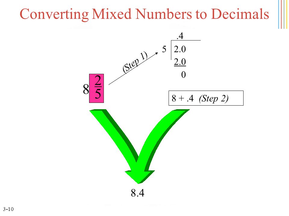 3-10 Converting Mixed Numbers to Decimals (Step 2) (Step 1)
