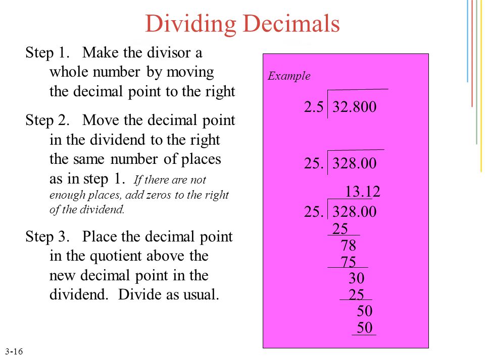 3-16 Dividing Decimals Step 1.