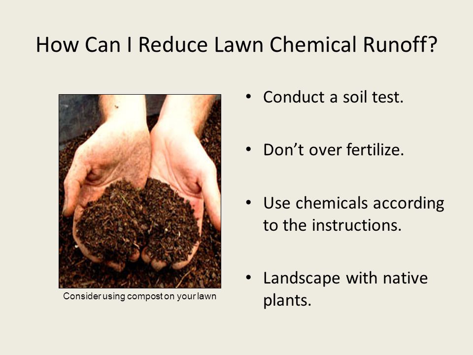 How Can I Reduce Lawn Chemical Runoff. Conduct a soil test.