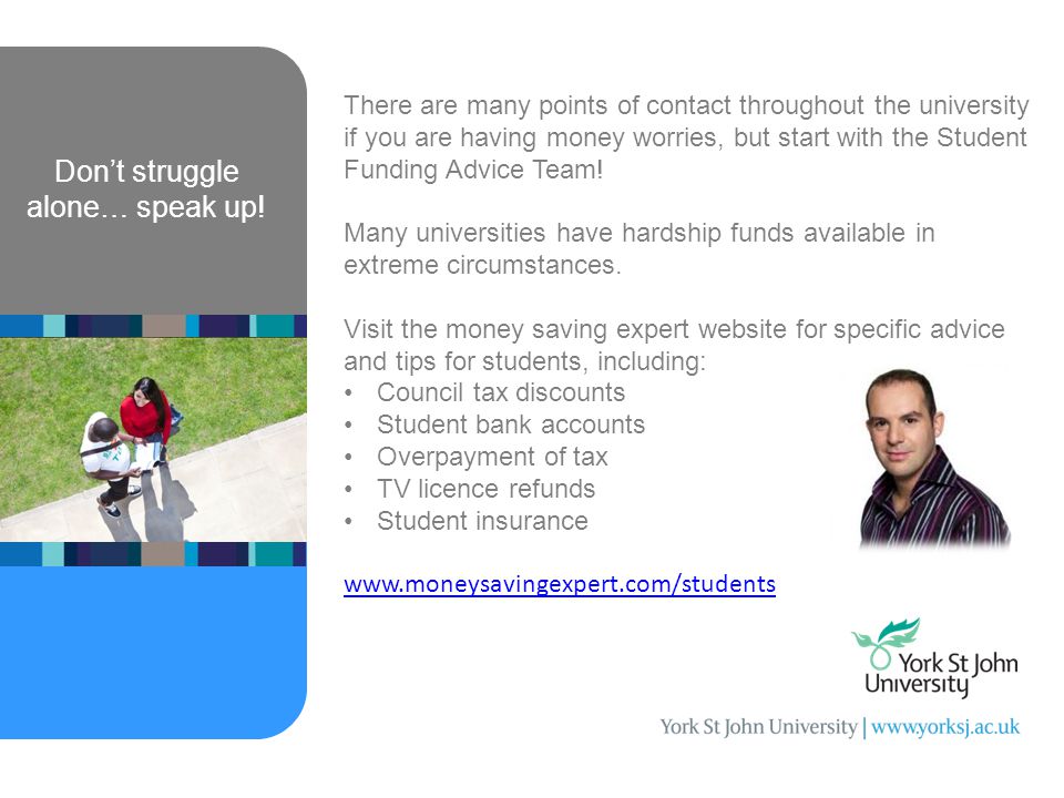 finance information for entry student funding advice team to help