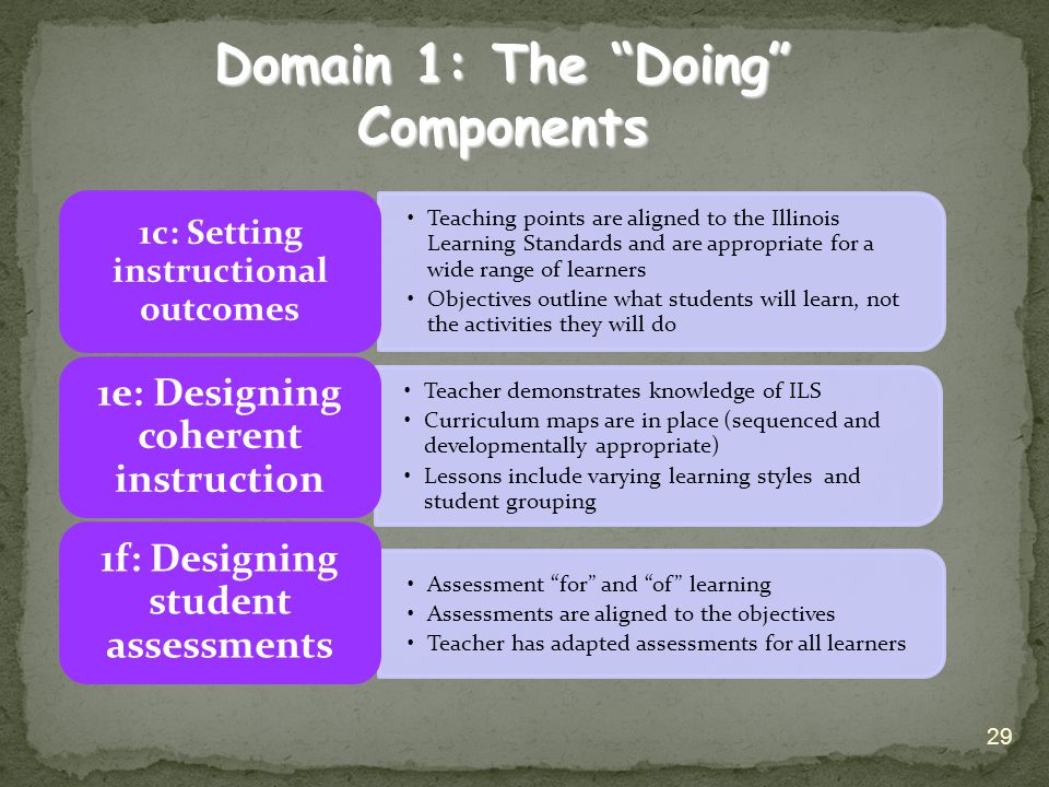 Domain 1: The Doing Components 29