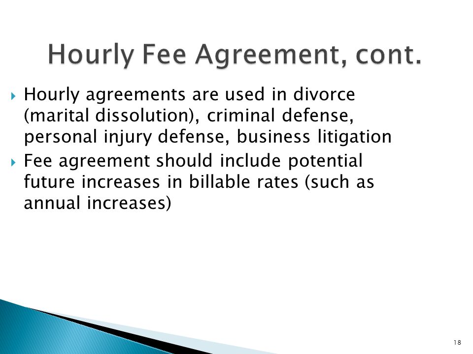 18 Hourly Fee Agreement, cont.