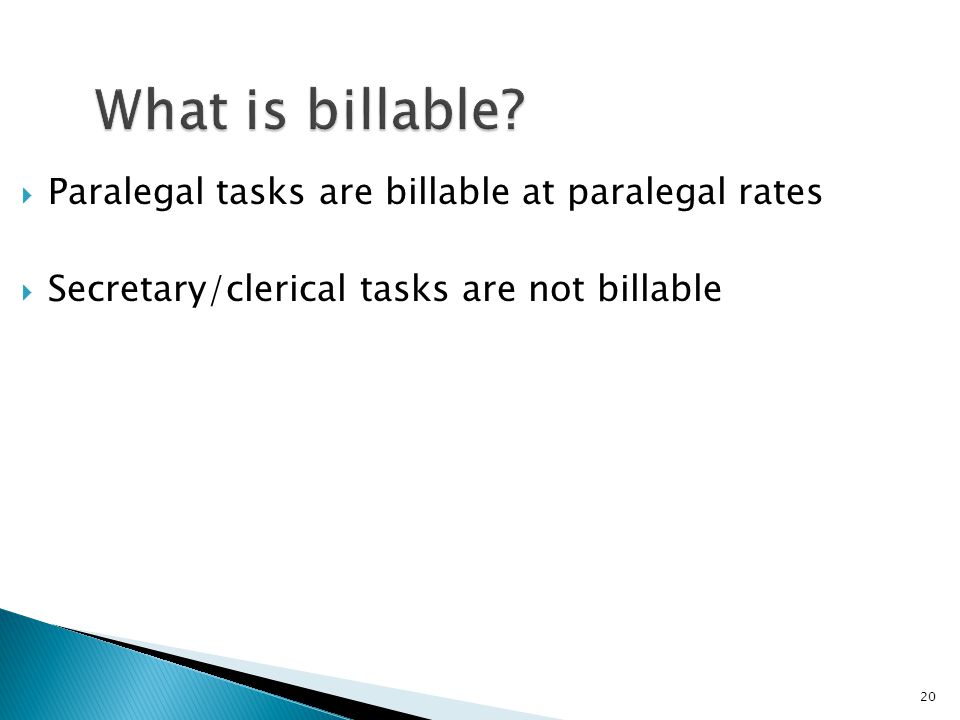 20 What is billable.