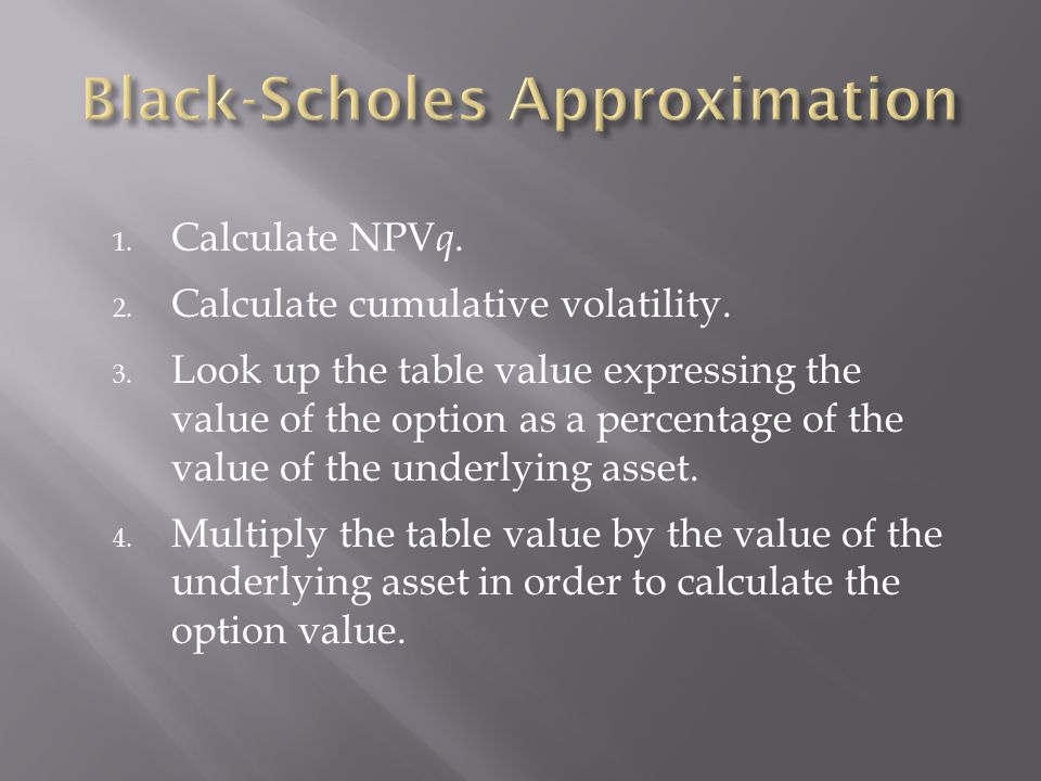 1. Calculate NPV q. 2. Calculate cumulative volatility.