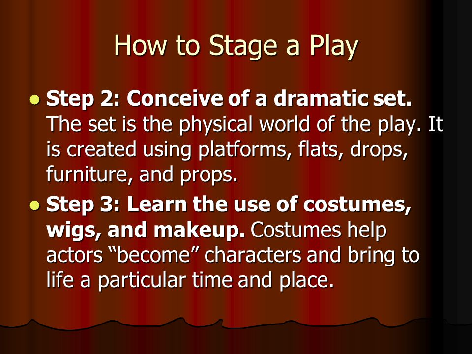 How to Stage a Play Step 1: Learn a theater’s layout.