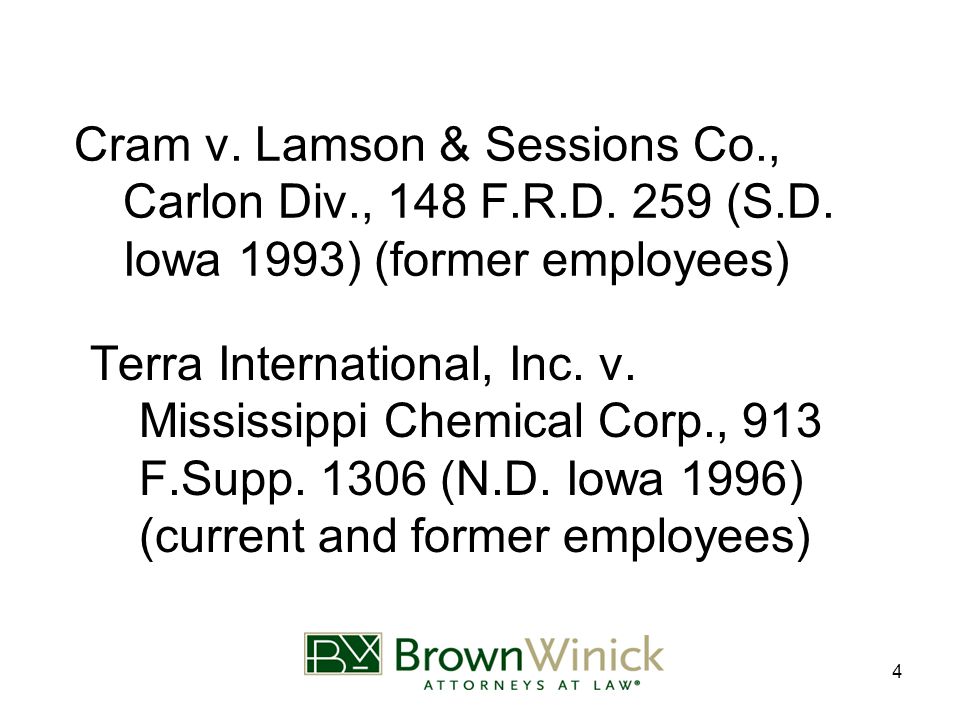 4 Cram v. Lamson & Sessions Co., Carlon Div., 148 F.R.D.