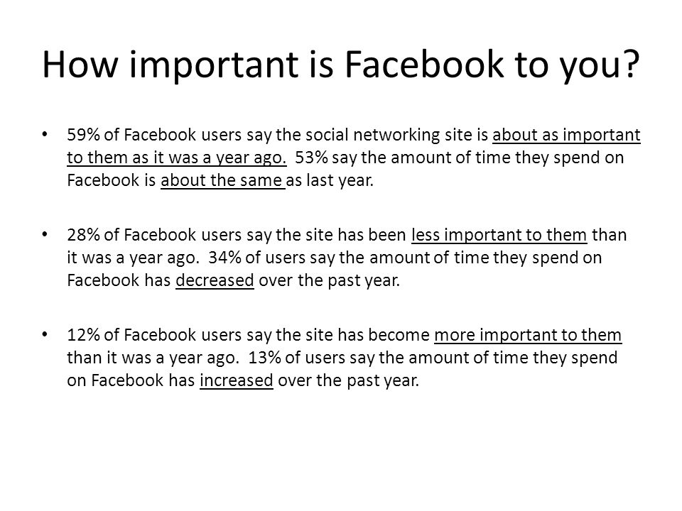 How important is Facebook to you.