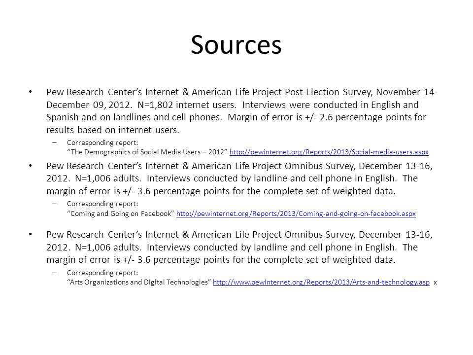 Sources Pew Research Center’s Internet & American Life Project Post-Election Survey, November 14- December 09, 2012.