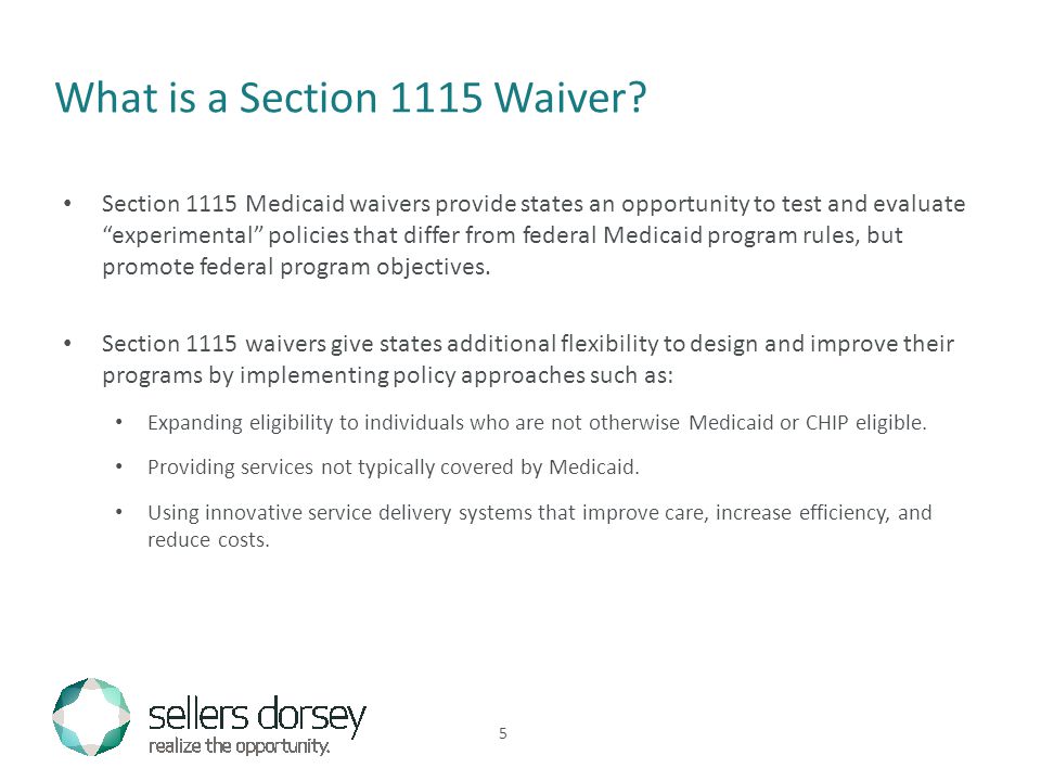 What is a Section 1115 Waiver.