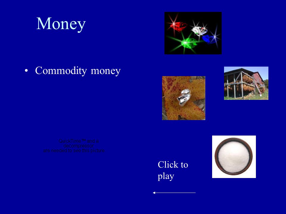 Money Commodity money Click to play