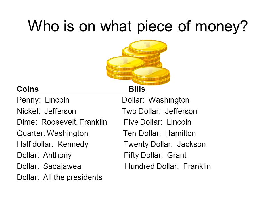 Who is on what piece of money.