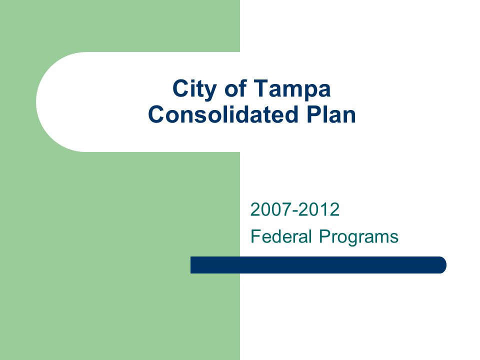 City of Tampa Consolidated Plan Federal Programs