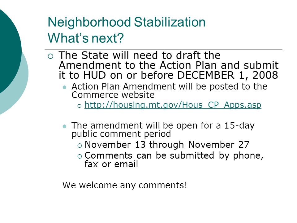 Neighborhood Stabilization What’s next.