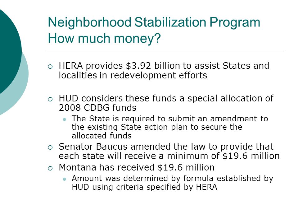 Neighborhood Stabilization Program How much money.
