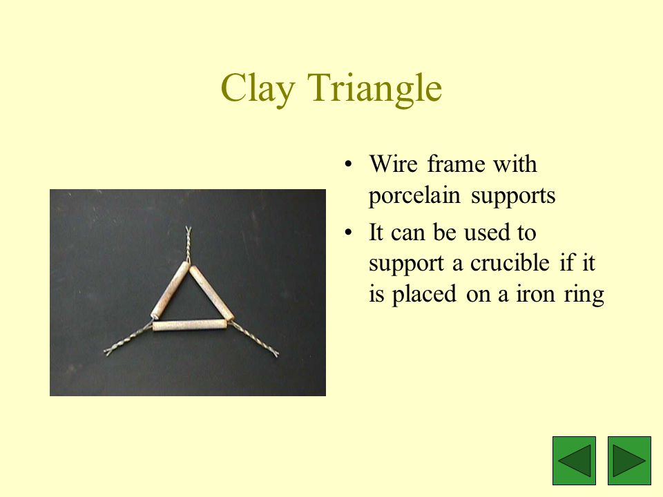 Clay Triangle Wire frame with porcelain supports It can be used to support a crucible if it is placed on a iron ring