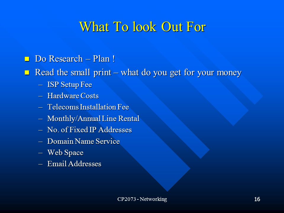 CP Networking16 What To look Out For Do Research – Plan .