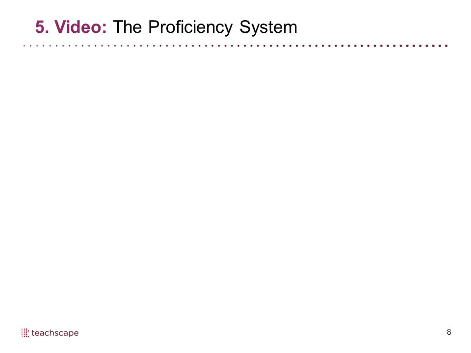 8 5. Video: The Proficiency System