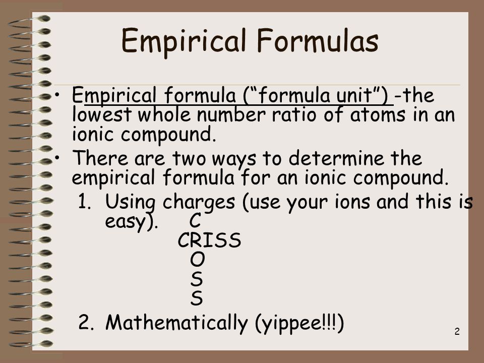 formula unit of a compound