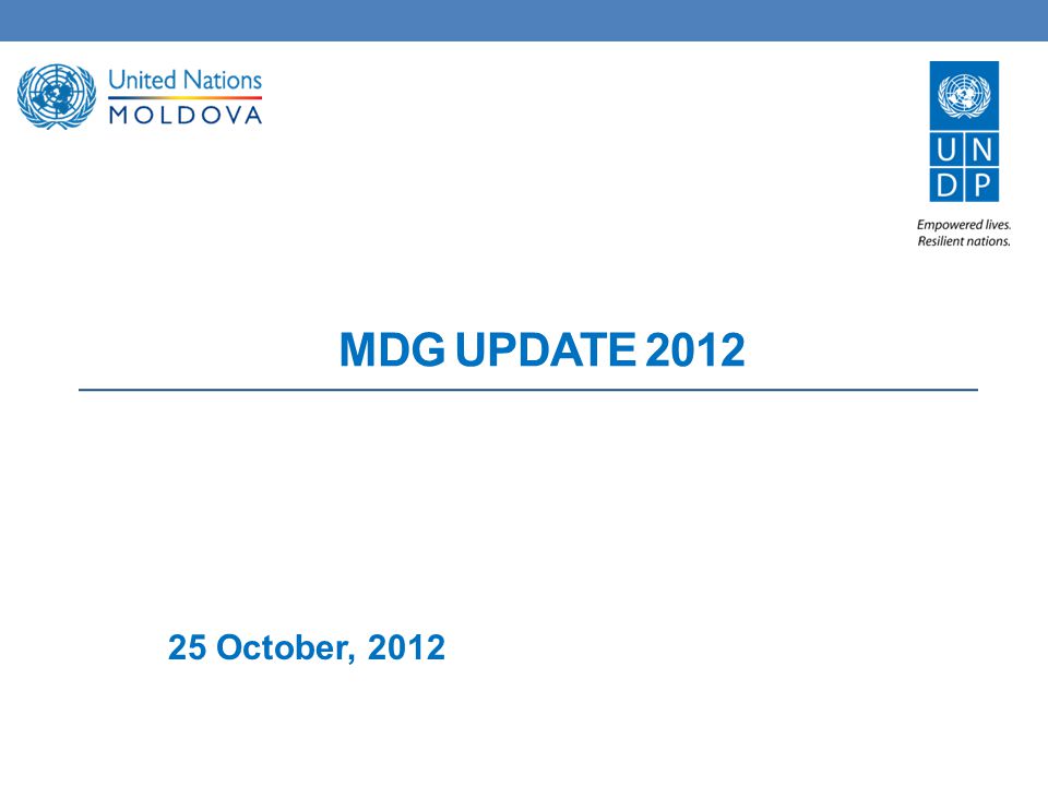 MDG UPDATE October, 2012