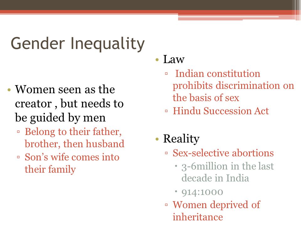 effect of sex discrimination Effect of sex discrimination