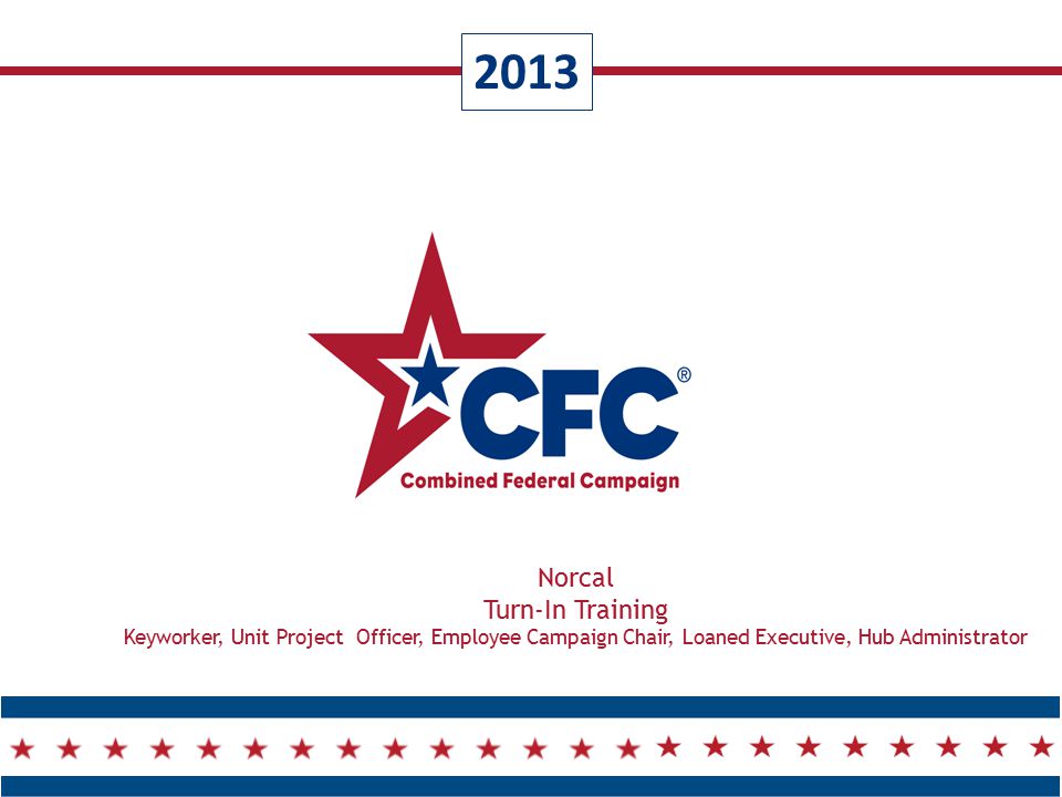 2013 Norcal Turn In Training Keyworker Unit Project Officer