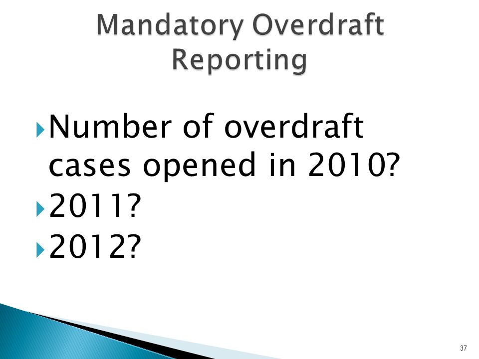  Number of overdraft cases opened in 2010  2011 