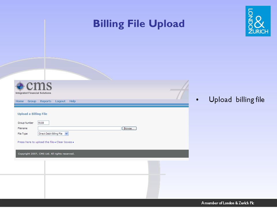 Billing File Upload Upload billing file