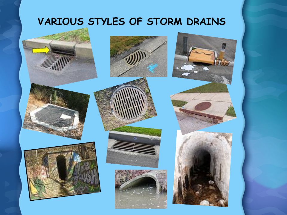 VARIOUS STYLES OF STORM DRAINS