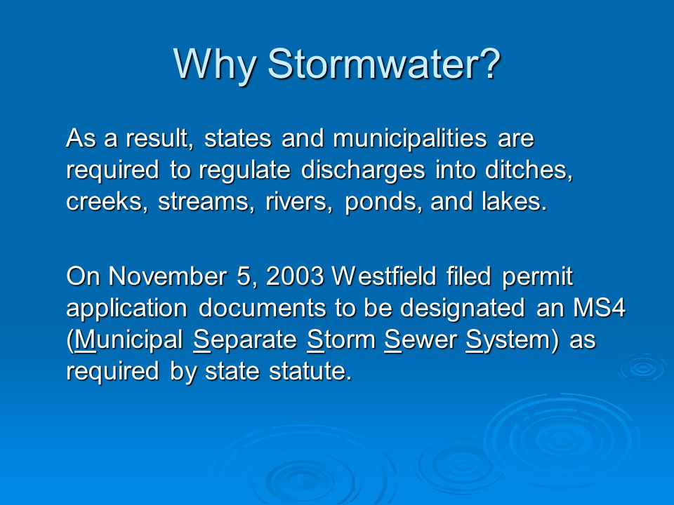 Why Stormwater.