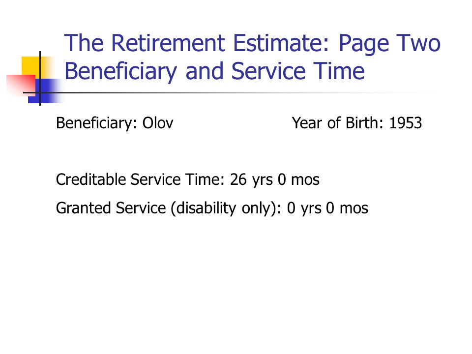 Sers Retirement Chart