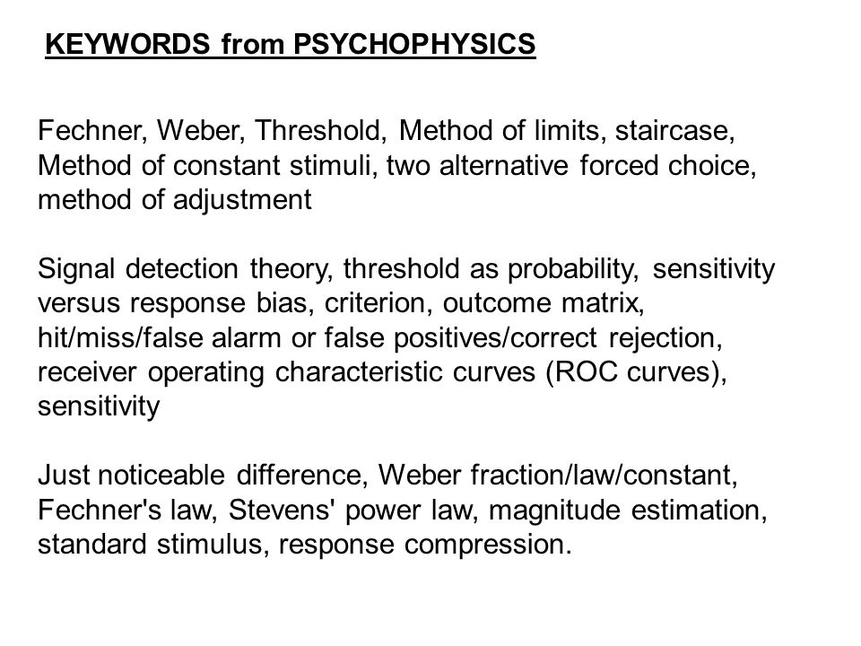 method of limits psychophysics