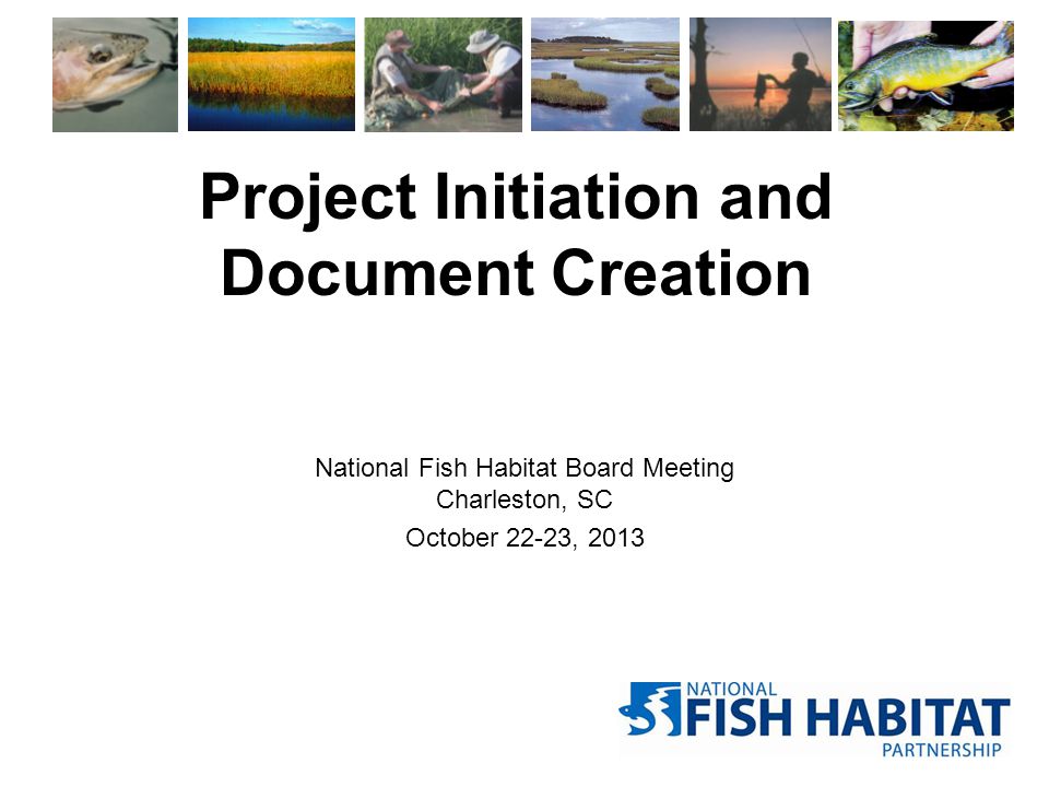 Project Initiation and Document Creation National Fish Habitat Board Meeting Charleston, SC October 22-23, 2013
