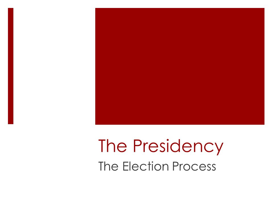 The Presidency The Election Process
