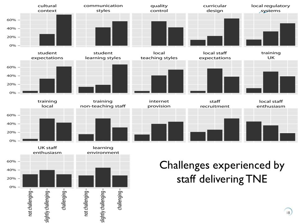 18 Challenges experienced by staff delivering TNE