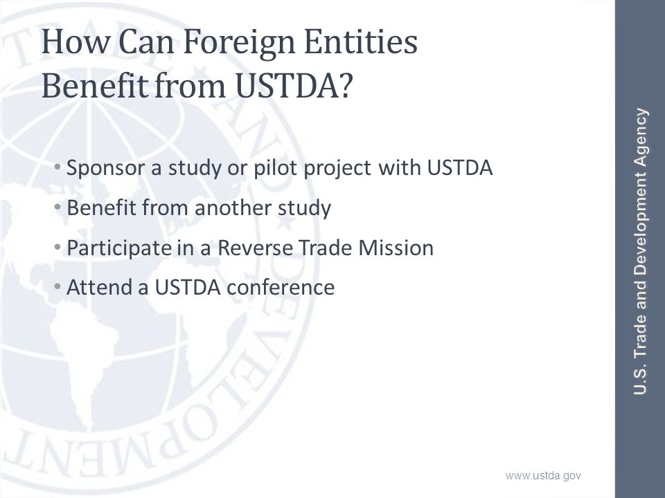 How Can Foreign Entities Benefit from USTDA.