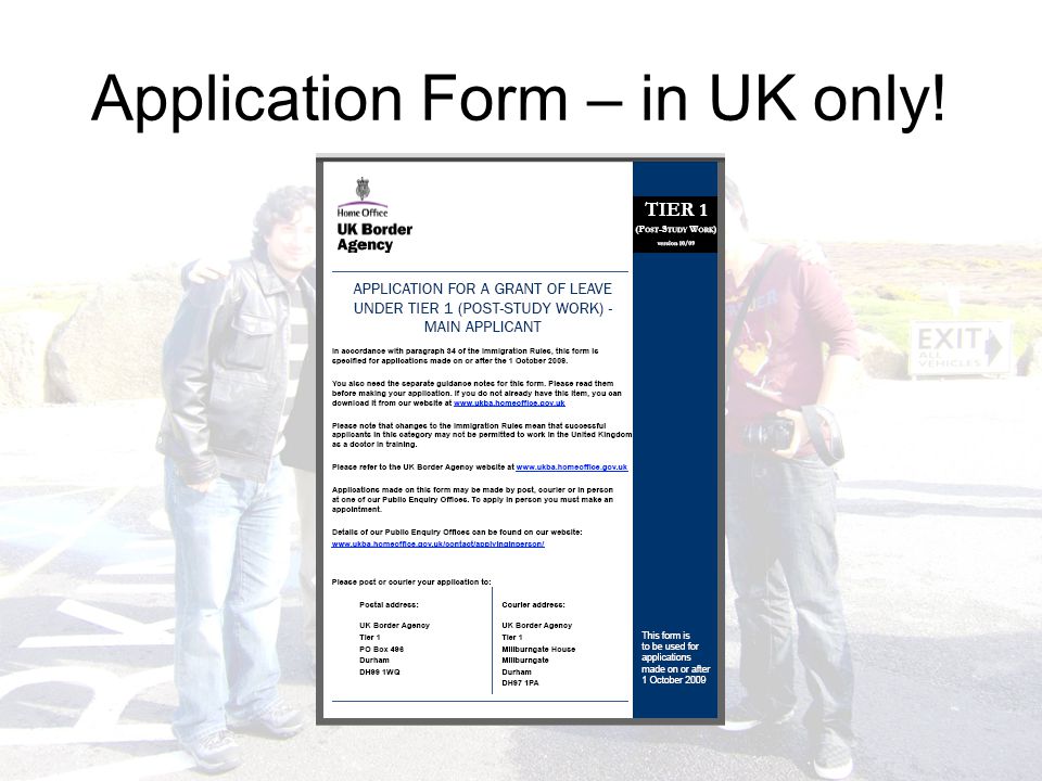 Application Form – in UK only!