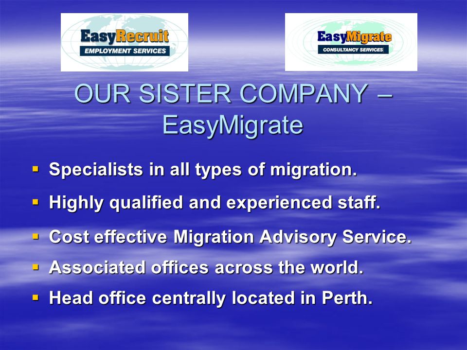  Specialists in all types of migration.  Associated offices across the world.