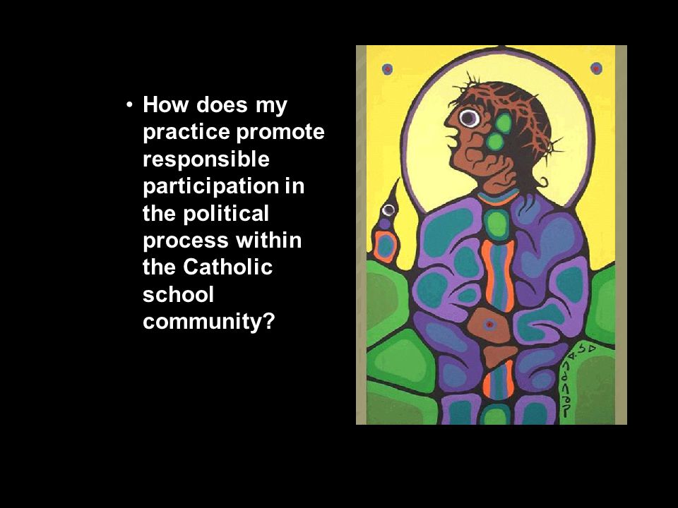 How does my practice promote responsible participation in the political process within the Catholic school community