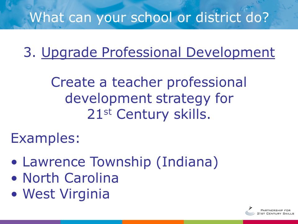 Create a teacher professional development strategy for 21 st Century skills.