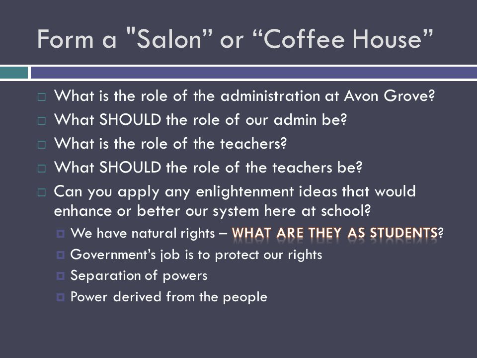 Form a Salon or Coffee House