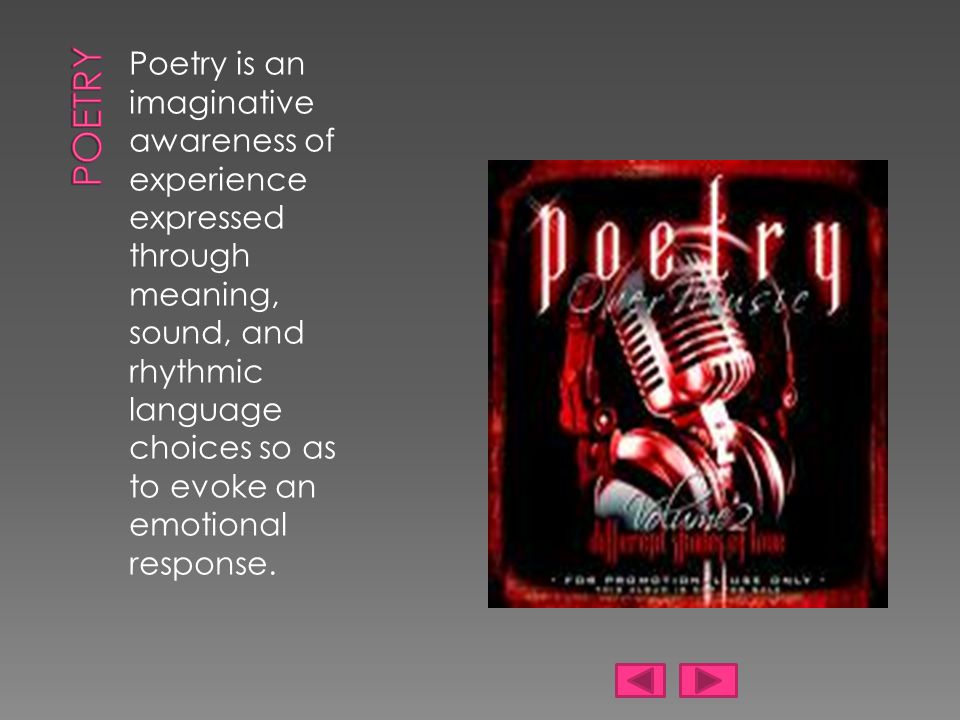  For today’s session we are going to focus on reviewing Poetry.