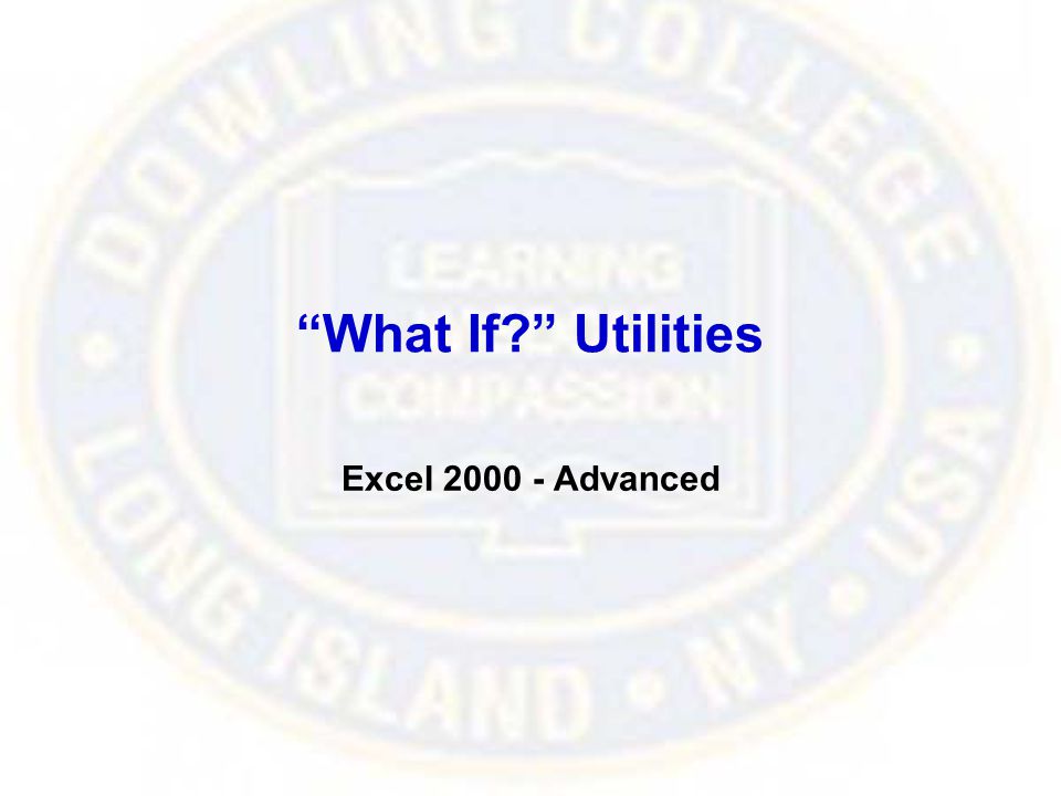 What If Utilities Excel Advanced