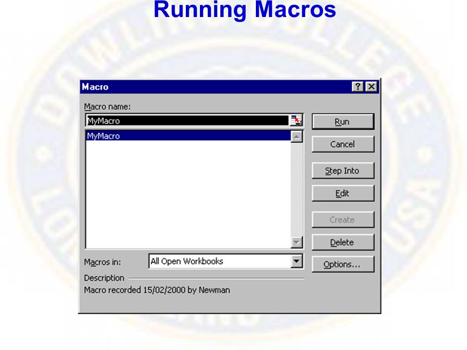 Running Macros