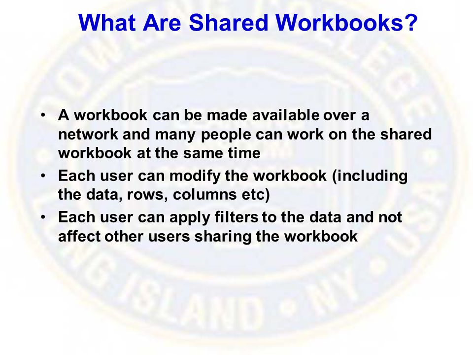 What Are Shared Workbooks.
