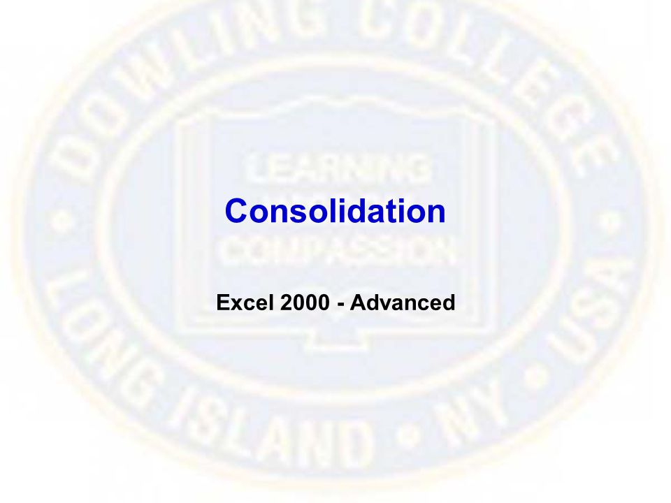 Consolidation Excel Advanced