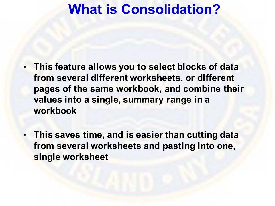 What is Consolidation.