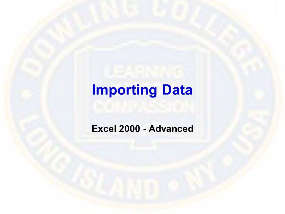 Importing Data Excel Advanced