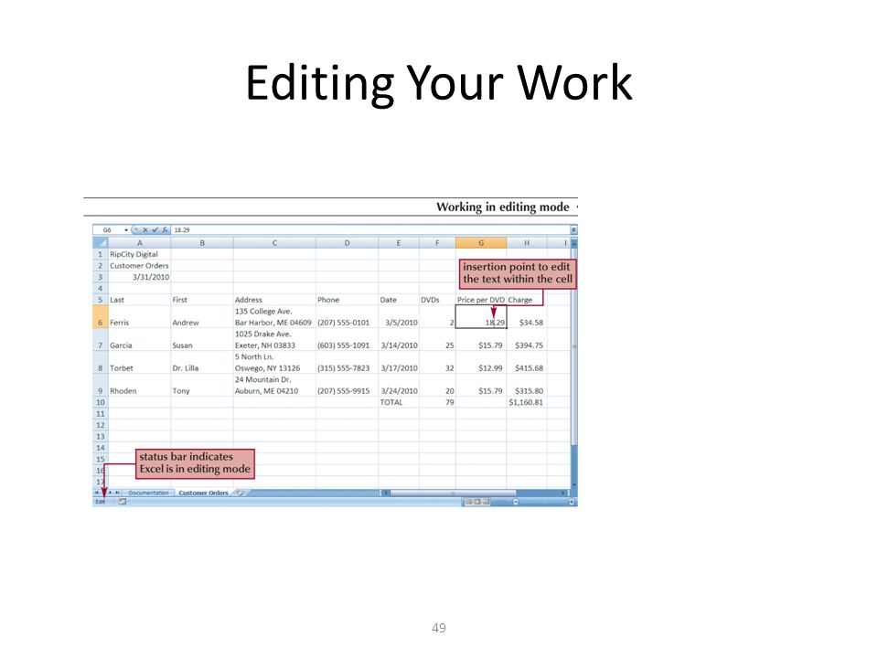 Editing Your Work 49