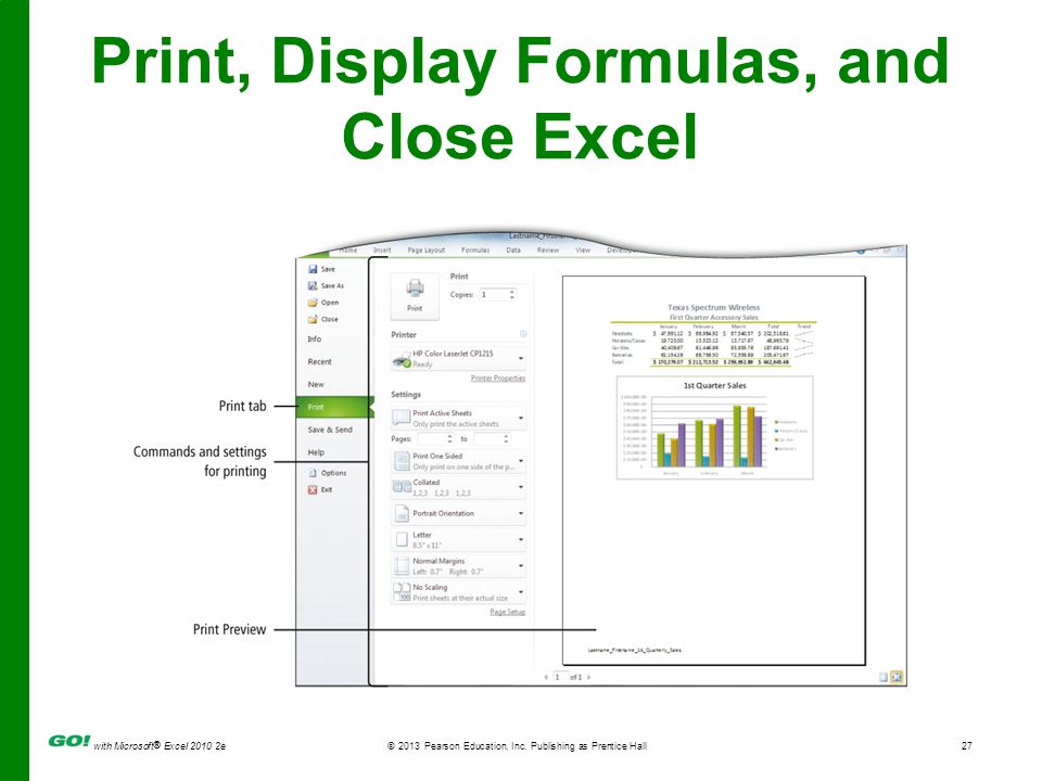 with Microsoft ® Excel e © 2013 Pearson Education, Inc.