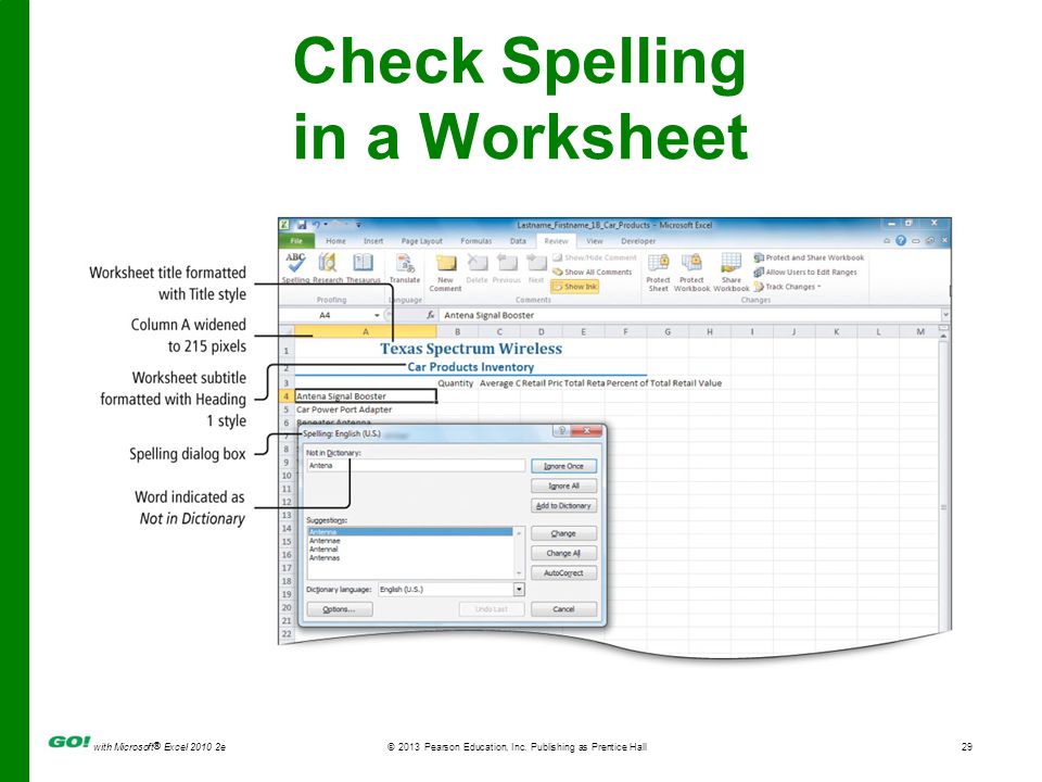 with Microsoft ® Excel e © 2013 Pearson Education, Inc.